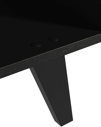 Madesa TV Stand with 4 Shelves and Cable Management, Entertainment Center for TVs up to 65 Inches, Wood, 23'' H x 15'' D x 59'' L – Black - LeafyLoom
