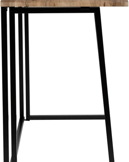 Flash Furniture Walker Small Rustic Natural Home Office Folding Computer Desk - 36" - LeafyLoom