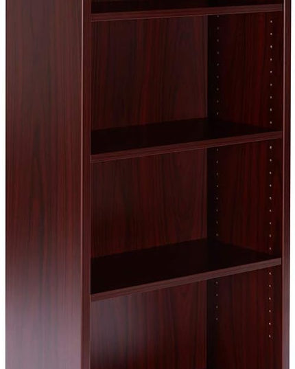 Sunon 4 Shelf Wood Bookcase Freestanding Display Shelf Adjustable Layers Bookshelf for Home Office Library Small Narrow Space (Mahogany, 4-Layers) - LeafyLoom