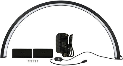 Half Moon LED Light for Nail, 3000-6000K Dimmable Half Moon Nail Desk Lamp with Touch Key, 35W Half Moon Fill Light with Lamp Holder for Lash Extension Beauty Tattoo Live Steaming - LeafyLoom