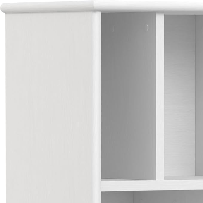 SIMPLIHOME Draper SOLID HARDWOOD 64 inch x 22 inch Mid Century Modern Bookcase and Storage Unit in White for The Living Room, Study Room and Office - LeafyLoom