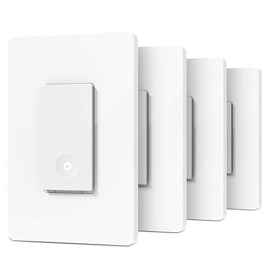 TREATLIFE 3 Way Smart Light Switch 4 Pack, 2.4GHz Wi-Fi Smart Switch Works with Alexa and Google Home, Neutral Wire Required, Remote Control, FCC Certified, No Hub Required TREATLIFE