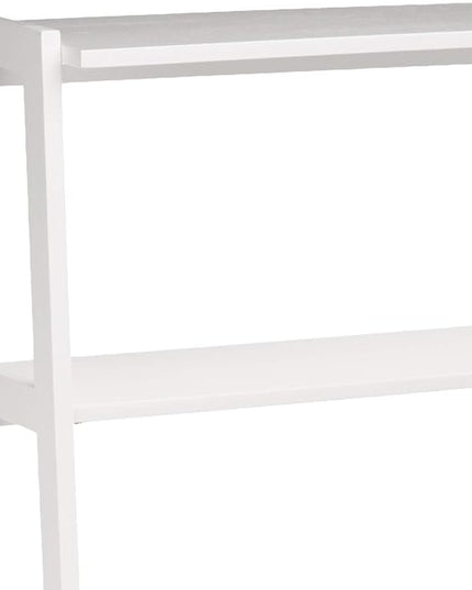 Amazon Basics Rubberwood 5 Shelf Ladder Bookcase, White, 15.03" D x 25.98" W x 74.48" H - LeafyLoom