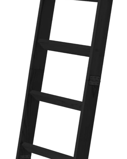 TEAKMAMA Blanket Ladder for Living Room and Bedroom, 5.4 Ft Wall Leaning Blanket Rack, Rustic Decorative Farmhouse Blanket Storage, Quilt Rack, Ladder Holder, Easy to Assemble (Black) - LeafyLoom