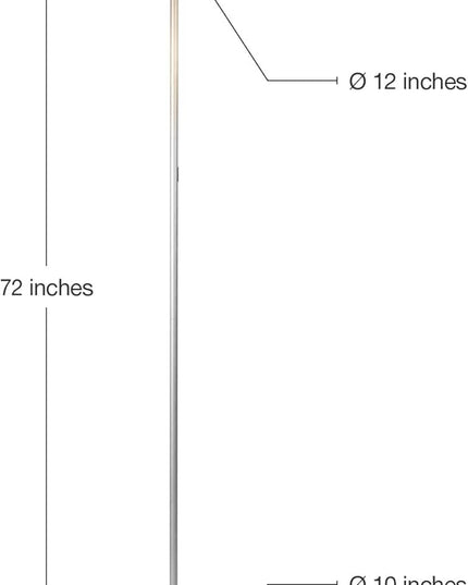 Brightech Halo Split Floor Lamp, Modern Bright LED Torchiere Floor Lamp for Offices - Dimmable, Tall Standing Lamp for Living Room or Bedroom - Adjustable Light w/Rotating Angles - Platinum Silver - LeafyLoom