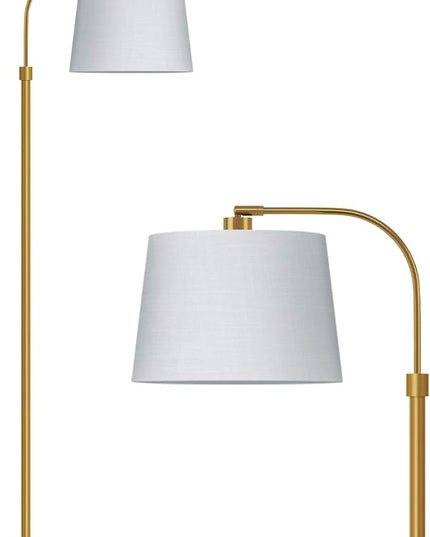 Oneach 62" Gold Floor Lamp for Living Rooms Tall Arc Standing Lamps for Bedrooms Industrial Corner Nursery Girls Kid Vintage Mid-Century Modern Reading Light Office Antique Brass Shade Lantern - LeafyLoom