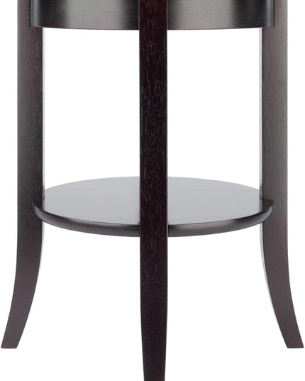 Winsome Genoa Rectangular Coffee Table with Glass Top and Shelf & Wood Genoa Occasional Table, Espresso - LeafyLoom