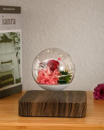 Magnetic Levitating Flower, Forever Flowers Real Eternal Roses, Levitation LED Light Bulb Lamp Floating Light, Decorative Light for Kids Lover Friends - LeafyLoom