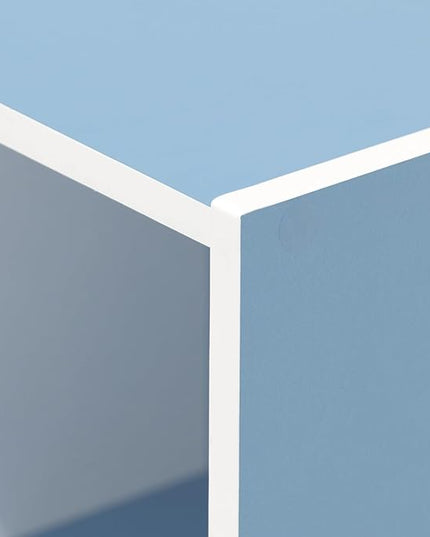 Furinno 3-Tier Open Shelf Bookcase, White/Light Blue 11003WH/LBL - LeafyLoom