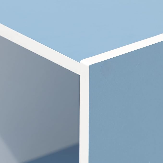 Furinno 3-Tier Open Shelf Bookcase, White/Light Blue 11003WH/LBL - LeafyLoom
