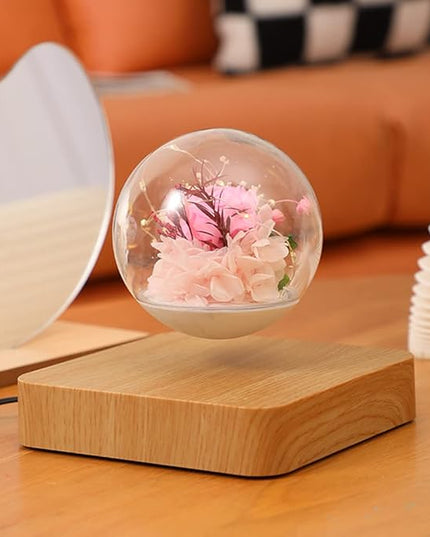Magnetic Levitating Flower, Forever Flowers Real Eternal Roses, Levitation LED Light Bulb Lamp Floating Light, Decorative Light for Kids Lover Friends - LeafyLoom