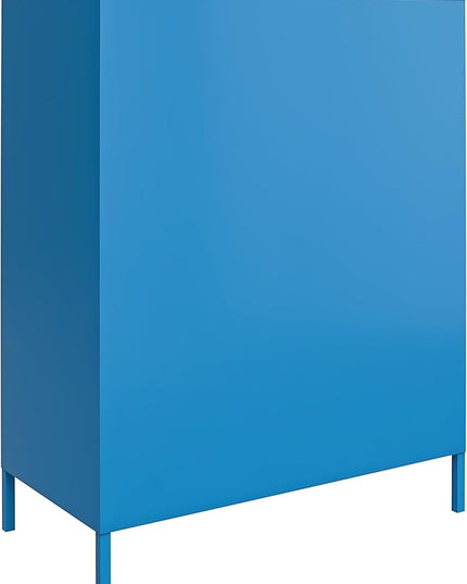 Novogratz Cache 2 Door Metal Locker Storage, Blue Cabinet - LeafyLoom