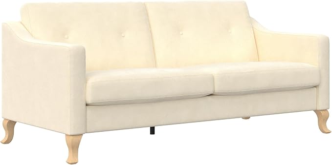 Mr. Kate Tess Sofa with Soft Pocket Coil Cushions, Small Space Living Room Furniture, White Linen - LeafyLoom