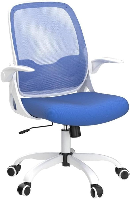 KERDOM Office Chair, Ergonomic Desk Chair, Breathable Mesh Computer Chair, Comfy Swivel Task Chair with Flip-up Armrests and Adjustable Height - LeafyLoom