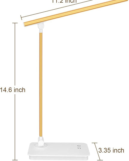 Desk Lamps for Home Office Dimmable LED Desk Lamp with USB Charging Port, Eye Caring Table Lamp, Touch Control with 5 Lighting Modes 3 Level Brightness - LeafyLoom
