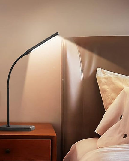 LED Desk Lamp, Touch Adjustable Table Lamp with USB Charging Port 5 Modes and 6 Brightness Levels Eye Protection Reading Light 48 LED Memory Function Desk Lights for Home Office Black - LeafyLoom