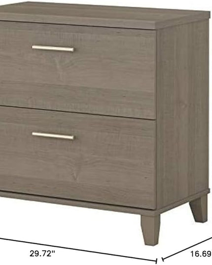 Bush Somerset Lateral File Cabinet, Ash Gray (WC81680) - LeafyLoom