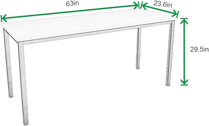 soges 63 Inch Long Computer Desk Home Office Table Writing Desk Study Table Gaming Table Computer WorkstationsTeak GCP2AC3-160TB - LeafyLoom