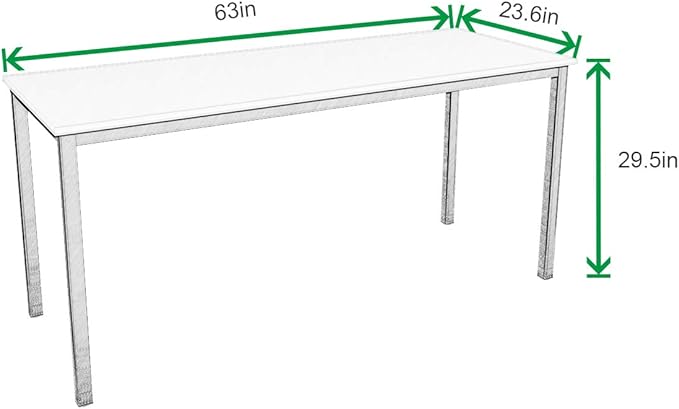 soges 63 Inch Long Computer Desk Home Office Table Writing Desk Study Table Gaming Table Computer WorkstationsTeak GCP2AC3-160TB - LeafyLoom