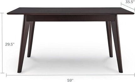 Modway Oracle 59" Rectangle Dining Table, Cappuccino - LeafyLoom
