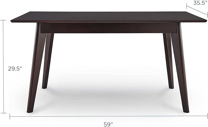Modway Oracle 59" Rectangle Dining Table, Cappuccino - LeafyLoom