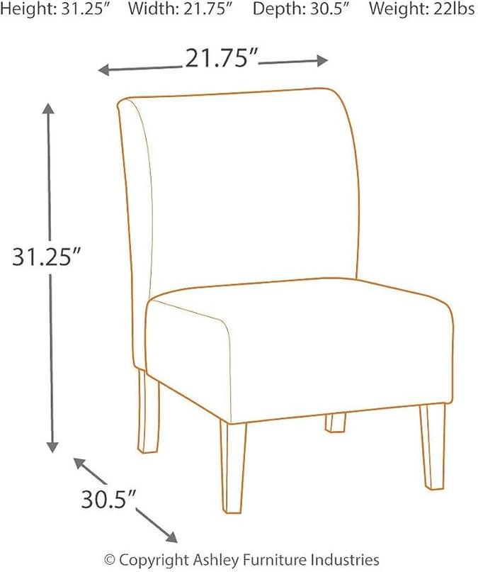 Signature Design by Ashley Triptis Casual Armless Accent Chair, Cream with Sunburst Pattern - LeafyLoom