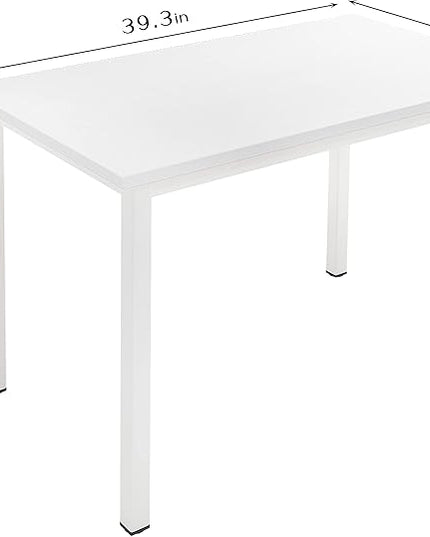 sogesfurniture 39.3 inches Office Desk Computer Desk Gaming Desk Computer Table Sturdy Writing Workstation for Home Office, White - LeafyLoom