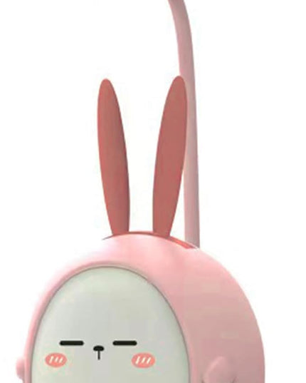 Cute Bunny Desk Lamp, Portable LED Desk Lamps with Night Light,Rabbit Foldable USB Rechargeable Reading Light for Children Boys Girls Study (Pink) - LeafyLoom