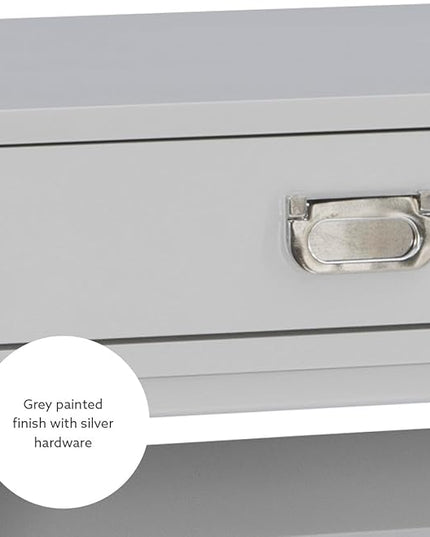 Linon Grey 2-Drawer Writing Jaycee Desk - LeafyLoom