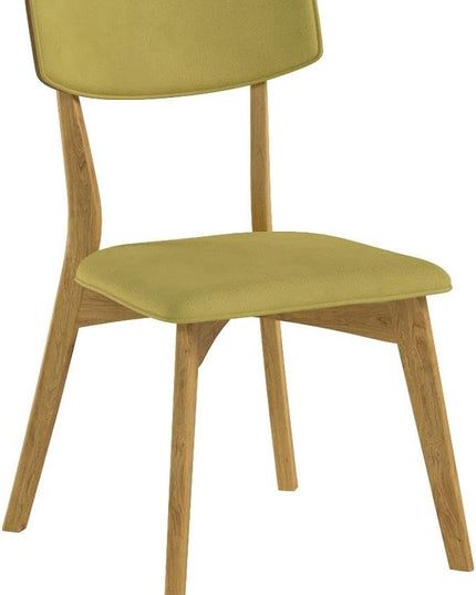 Christopher Knight Home Abrielle Mid-Century Modern Fabric Dining Chairs with Natural Oak Finished Rubberwood Frame, 2-Pcs Set, Green Tea / Natural Oak - LeafyLoom