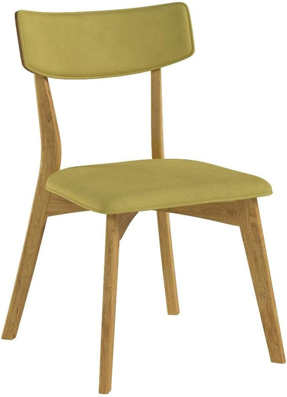 Christopher Knight Home Abrielle Mid-Century Modern Fabric Dining Chairs with Natural Oak Finished Rubberwood Frame, 2-Pcs Set, Green Tea / Natural Oak - LeafyLoom