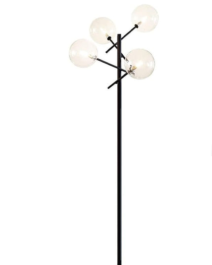 Sputnik Chandelier Floor Lamp for Bedroom,4-Lights Clear Glass Shade Floor Light for Living Room,Black - LeafyLoom