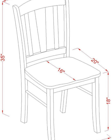 East West Furniture NODL5-OAK-W Norfolk 5 Piece Dinette Set for 4 Includes a Rectangle Room Table with Butterfly Leaf and 4 Kitchen Dining Chairs, 32x54 Inch - LeafyLoom