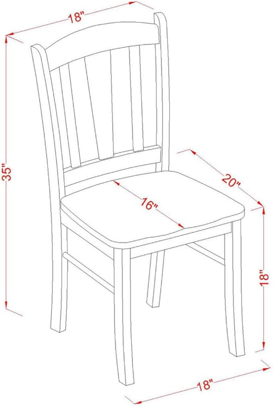 East West Furniture NODL5-OAK-W Norfolk 5 Piece Dinette Set for 4 Includes a Rectangle Room Table with Butterfly Leaf and 4 Kitchen Dining Chairs, 32x54 Inch - LeafyLoom