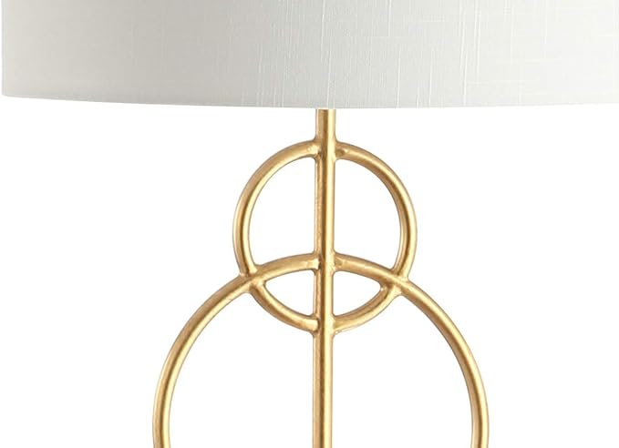 JONATHAN Y JYL1097A Haines 60" Modern Circle Marble/Metal LED Floor Lamp Classic,Glam,Transitional for Bedrooms, Living Room, Office, Reading, Gold - LeafyLoom