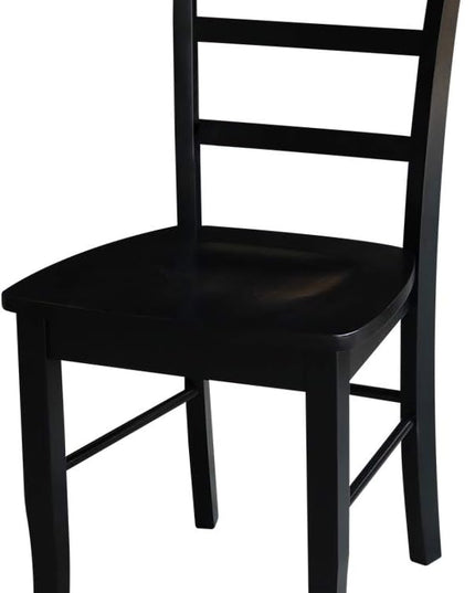 International Concepts Pair of Madrid LadderBack Chairs, Black - LeafyLoom