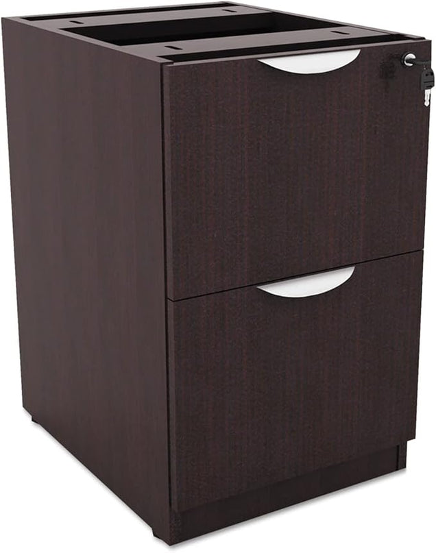 Alera ALEVA542822ES 15.63 in. x 20.5 in. x 28.5 in. Valencia Series 2-Drawer Full File Pedestal - Espresso - LeafyLoom