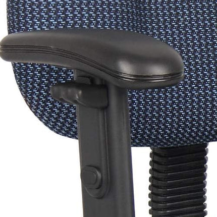 Boss Office Products Perfect Posture Delux Fabric Task Chair with Adjustable Arms in Blue - LeafyLoom