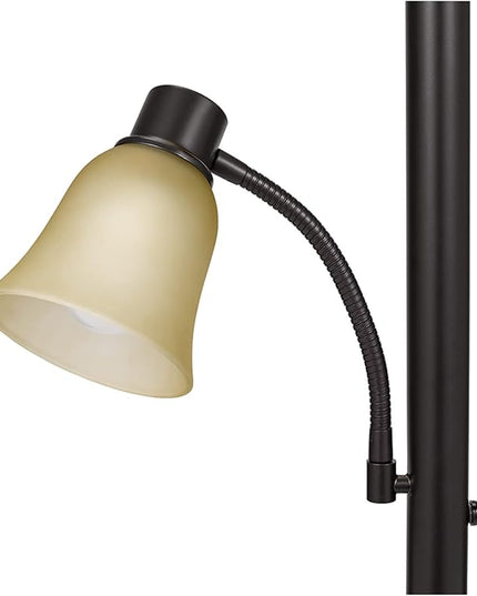 Catalina Lighting 18223-002 Transitional Uplight Floor Lamp with Reading Light, Standing Lamp, Living Room Light, LED Bulb NOT Included,71", Dark Bronze - LeafyLoom