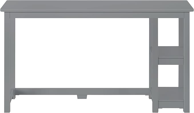 Max & Lily Solid Wood Desk With Shelves, 55 Inches, Grey - LeafyLoom