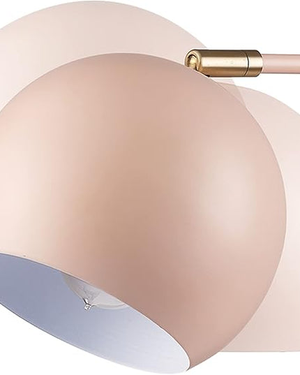 Globe Electric 52285 Hannah 18" Desk Lamp, Matte Pink, Brass Pivot Joint, in-Line On/Off Rotary Switch - LeafyLoom