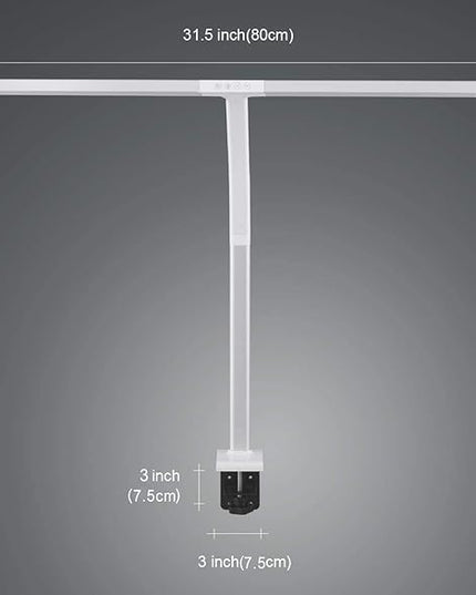 PHIVE LED Task Lamp, 20 Watt Super Bright Desk Lamp with Clamp, Dimmable Gooseneck Monitor Lamp(4 Color Modes, 5-Level Dimmer, Memory Function, Highly Adjustable Office Light/Workbench Lamp) Silver - LeafyLoom