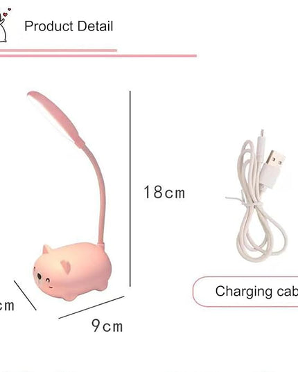 LED Kids Lamp, Mini Cat Table Lamp, Portable LED Night Light, Cute Desk Lamp, Foldable USB Rechargeable Reading Light Children's Bedroom (Blue) - LeafyLoom