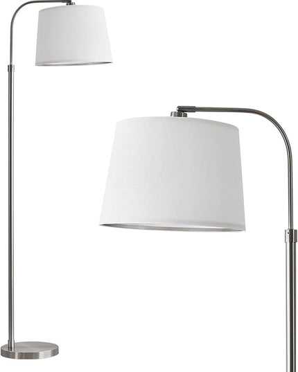 Oneach 62" Silver Floor Lamp for Living Rooms Tall Arc Standing Lamps for Bedrooms Industrial Corner Nursery Girls Kid Vintage Mid-Century Modern Reading Light Office Antique Brass Shade Lantern - LeafyLoom