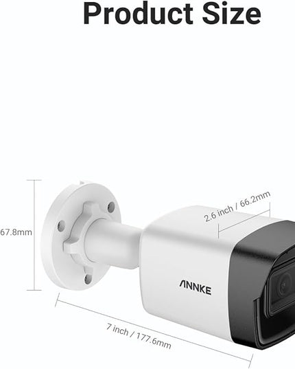 ANNKE C500-5MP Outdoor PoE Security IP Camera with Mic/Audio, 2.8mm Lens (116° FOV), 100 ft Night Vision, IP67 Waterproof, Smart Motion Alerts, RTSP, Surveillance Bullet Cam with SD Card Slot ANNKE