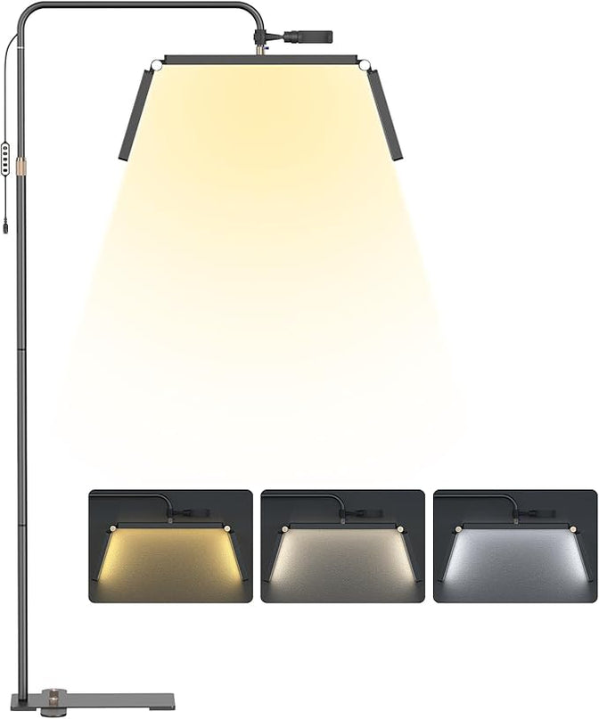 cenoz Lash Light for Eyelash Extensions, 36" Esthetician Light, Half Moon Light, Dual Arm LED Tattoo Light, Adjustable Floor LED Lamps for Makeup, Photography, Selfie, Video Recording(BLACK) - LeafyLoom