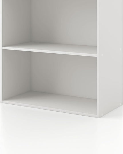 Apexa 2-Tier Cube Storage Organizer Shelves, Stackable Wood Bookcase Fits Cubby Bins for Organization, Dorm Teen Room Decor & Home Office, White - LeafyLoom