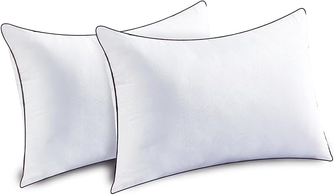 JOLLYVOGUE Bed Pillows Standard Size Set of 2, Cooling and Supportive Full Pillow 2 Pack for Side and Back Sleepers, Down Alternative Hotel Collection Sleeping Pillows, 26x20 Inches - LeafyLoom
