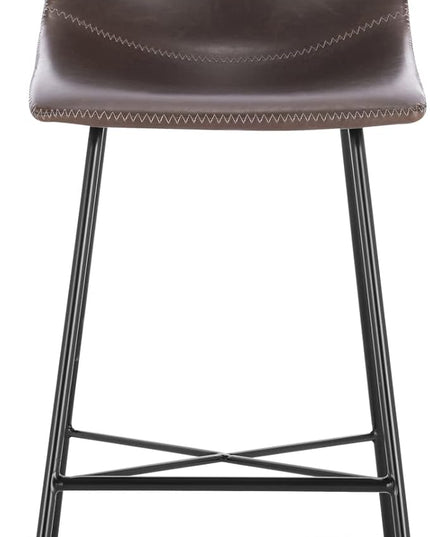 Poly and Bark Counter Stool 24 inches - Counter Height Bar Stools Set of 3 - Sturdy Kitchen Stools with Backs - Comfortable Bar Chair - Modern Countertop-High Chairs, Kitchen Island Barstools – Brown - LeafyLoom