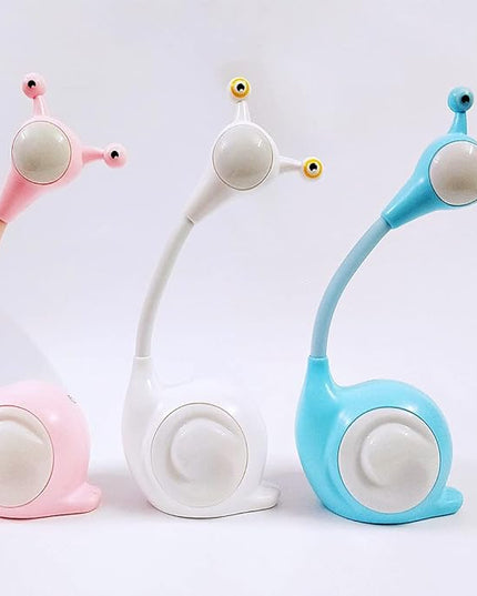 Fantasee Snail LED Desk Lamp Nursery Night Light USB Rechargeable Touch Dimmable for Child Kids Students Bedroom Dorm Reading Birthday Party Gift (White Snail) - LeafyLoom